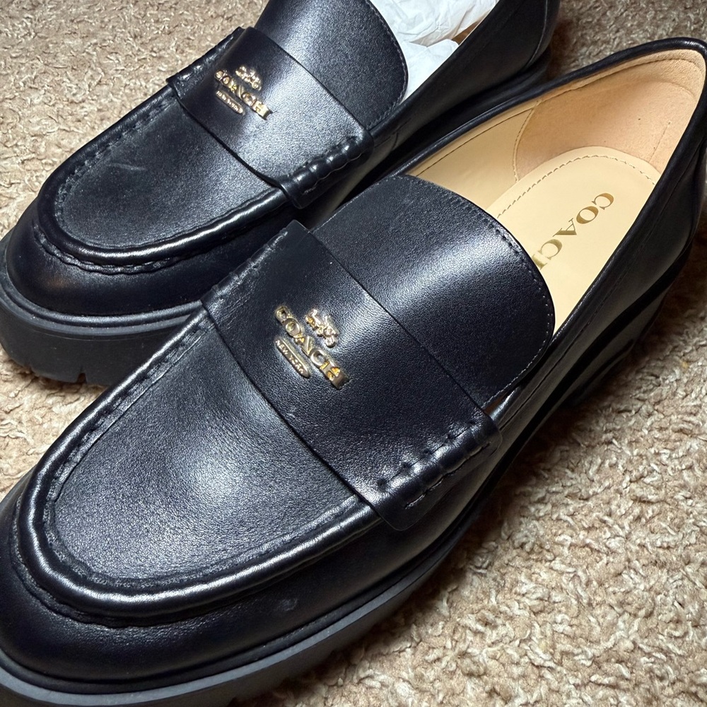Coach Black Leather Loafers